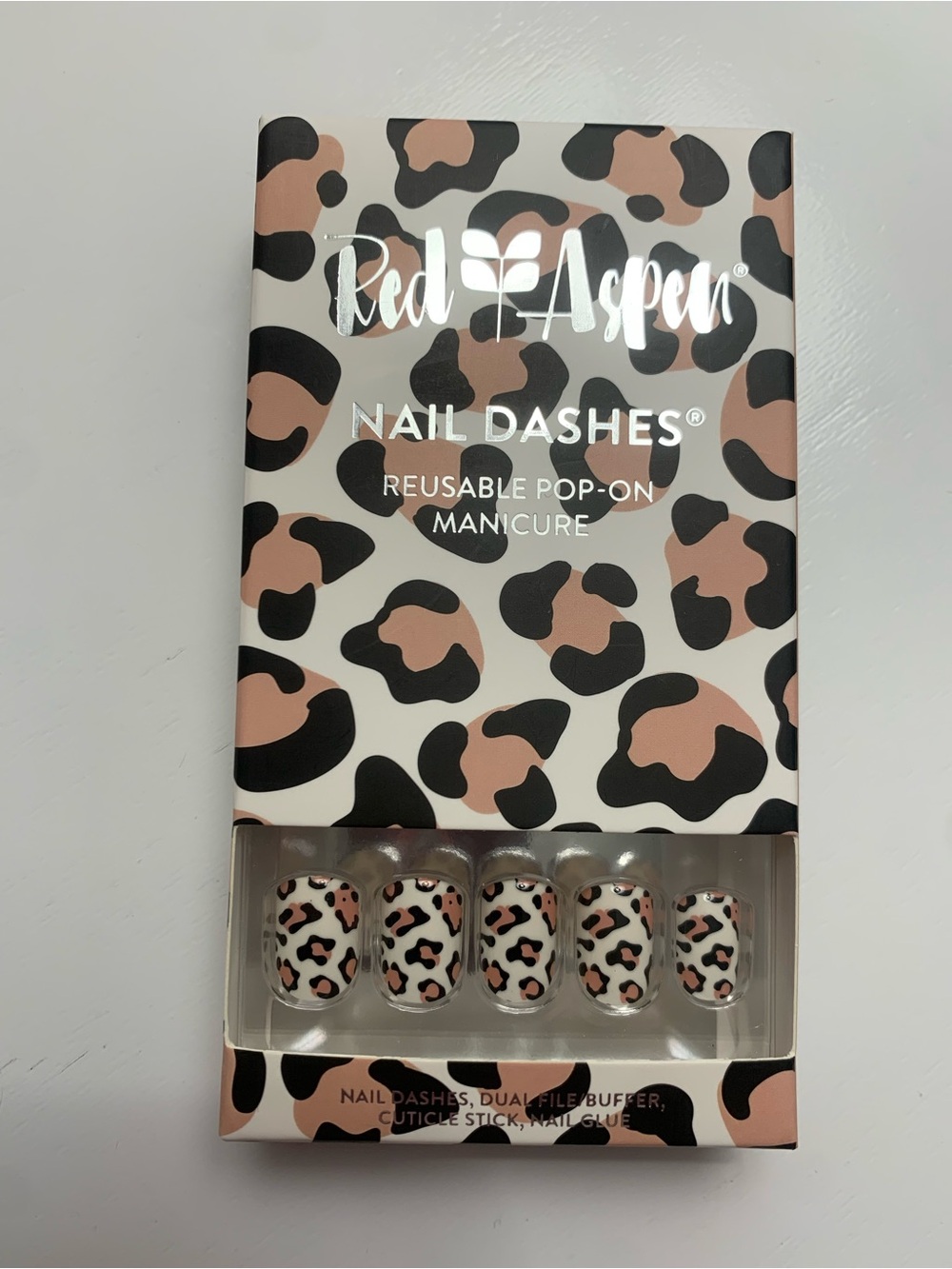 Red Aspen Nail Dashes-Leopard For Lydia